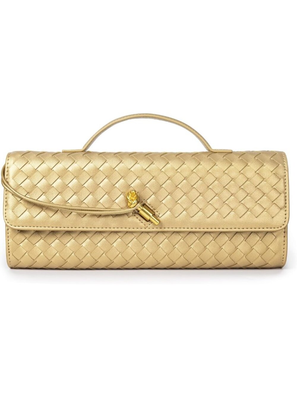 Stylish Woven Evening Clutch Purse | Vegan Leather Crossbody Handbag for Women